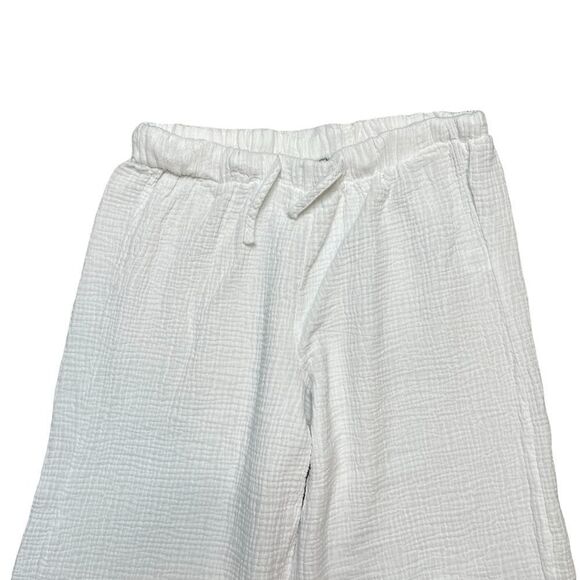 JOIE Cotton Textured Wide Leg Pants White Size Large - Picture 4 of 7
